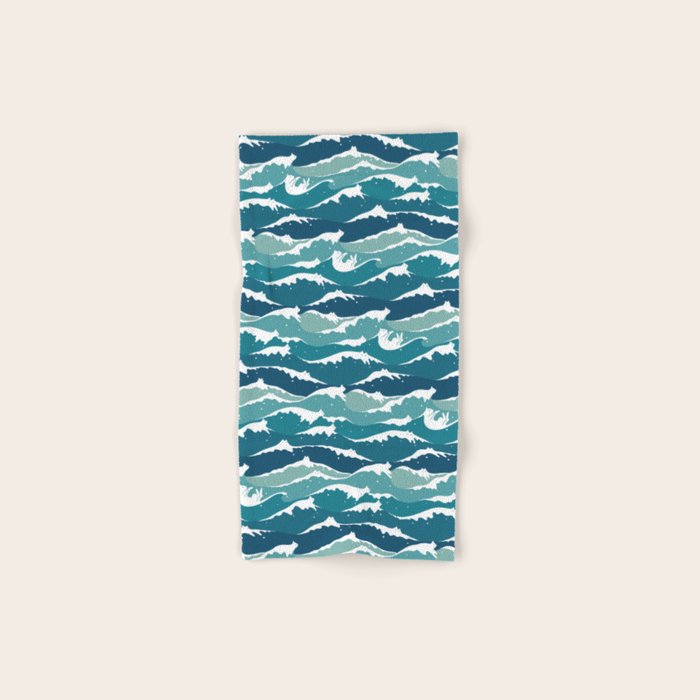 Cat waves pattern Bath Towel Gallery Image 1
