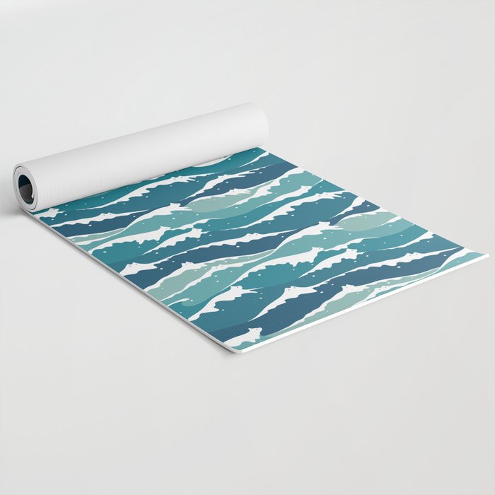 Cat waves pattern Yoga Mat Gallery Image 2