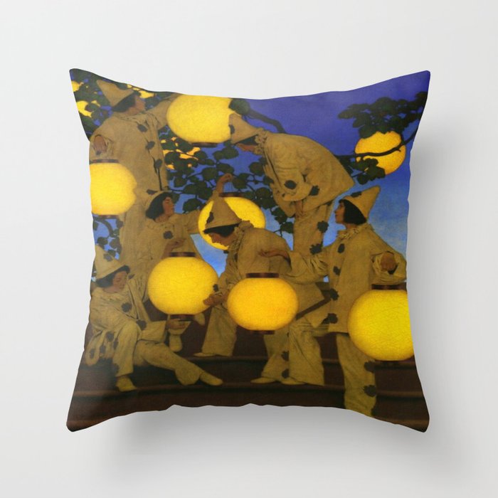 Maxfield Parrish - The Lantern Bearers , 1908 Throw Pillow Gallery Image 6