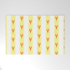 Red Lobsters On Hand-Painted Sunny Yellow Stripes Welcome Mat Gallery Image 1