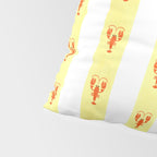 Red Lobsters On Hand-Painted Sunny Yellow Stripes Pillow Sham Gallery Image 4