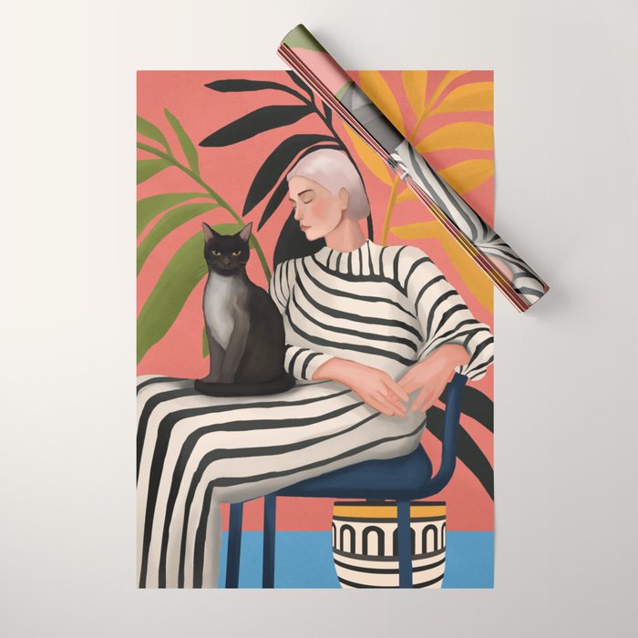 The Cat and the Calm Wrapping Paper Gallery Image 1