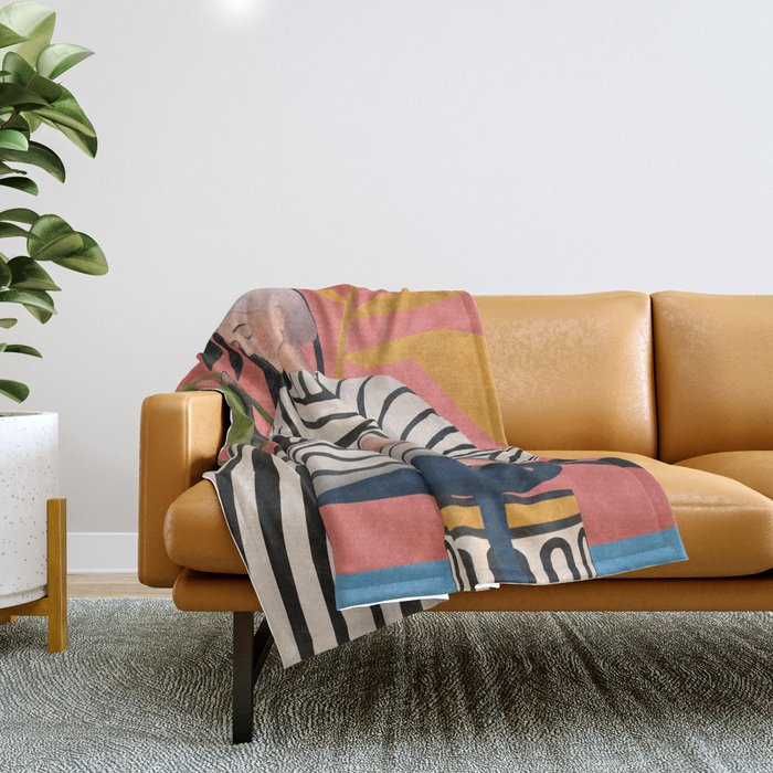 The Cat and the Calm Throw Blanket Gallery Image 1