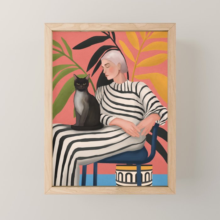 The Cat and the Calm Mini Art Print Gallery Image 1