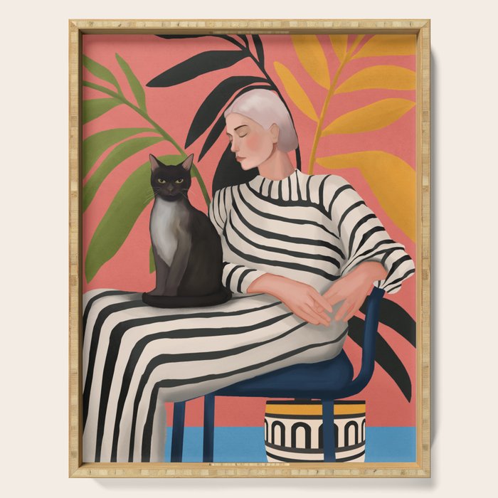 The Cat and the Calm Serving Tray Gallery Image 1