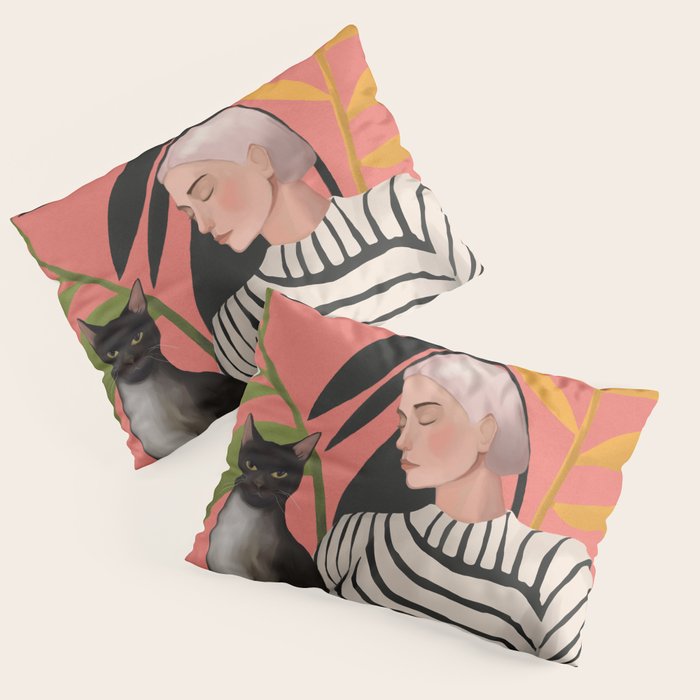 The Cat and the Calm Pillow Sham Gallery Image 1