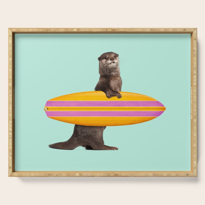SURFING OTTER Serving Tray Gallery Image 1