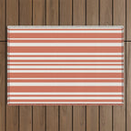 Classic Stripes XLVII - Brick Red Outdoor Rug Gallery Image 1