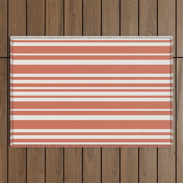 Classic Stripes XLVII - Brick Red Outdoor Rug Gallery Image 1