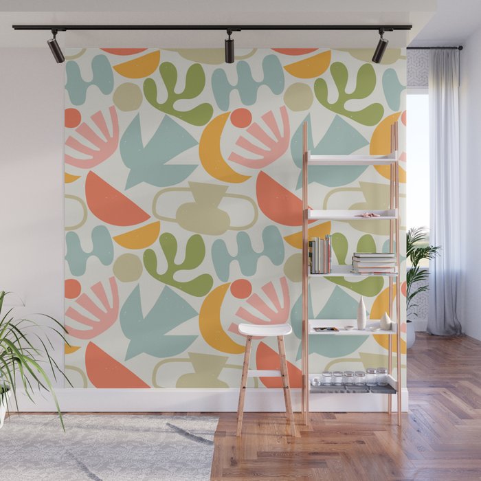 Colorful abstract nature organic shape pattern  Wall Mural Gallery Image 1