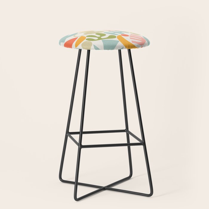 Colorful abstract nature organic shape pattern  Stool Gallery Image 1