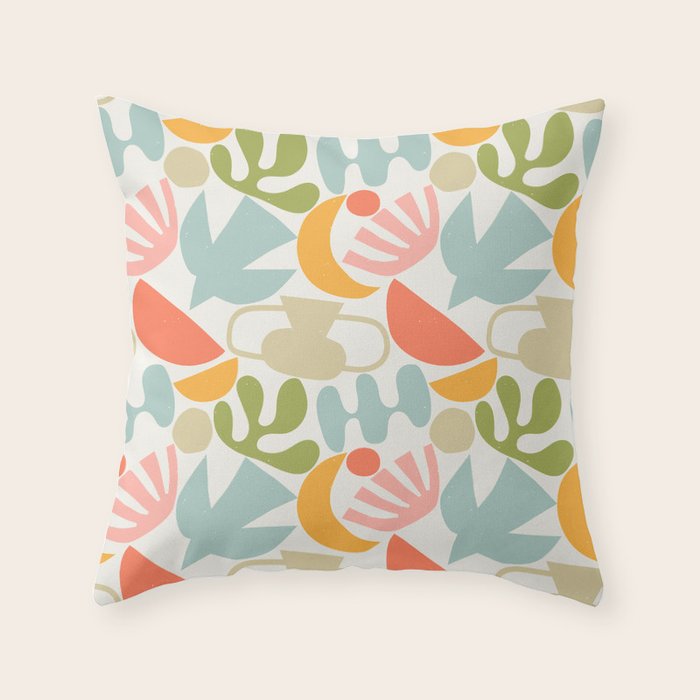 Colorful abstract nature organic shape pattern  Throw Pillow Gallery Image 6