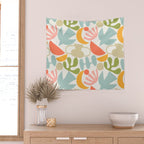 Colorful abstract nature organic shape pattern  Wall Tapestry Gallery Image 2