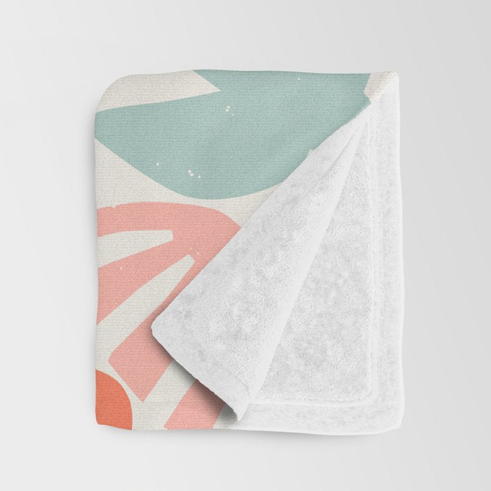 Colorful abstract nature organic shape pattern  Throw Blanket Gallery Image 3