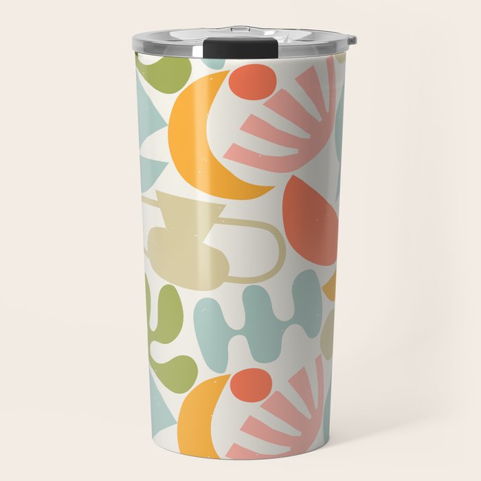 Colorful abstract nature organic shape pattern  Travel Mug Gallery Image 1