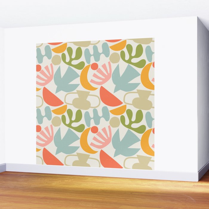 Colorful abstract nature organic shape pattern  Wall Mural Gallery Image 2