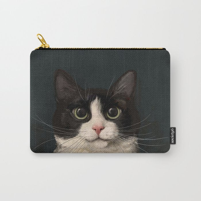 Tuxedo Cat Portrait Carry All Pouch Gallery Image 1