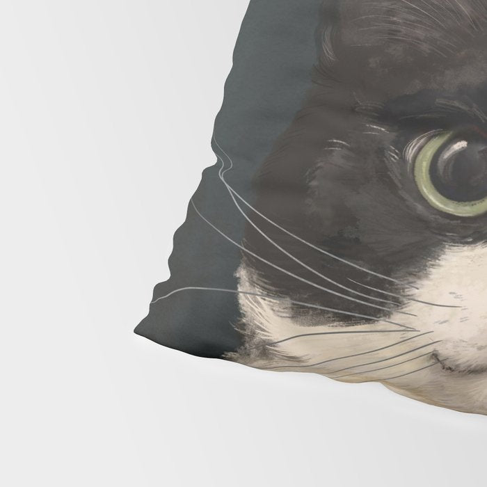 Tuxedo Cat Portrait Pillow Sham Gallery Image 4