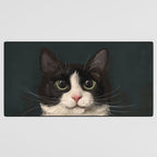 Tuxedo Cat Portrait Desk Mat Gallery Image 3