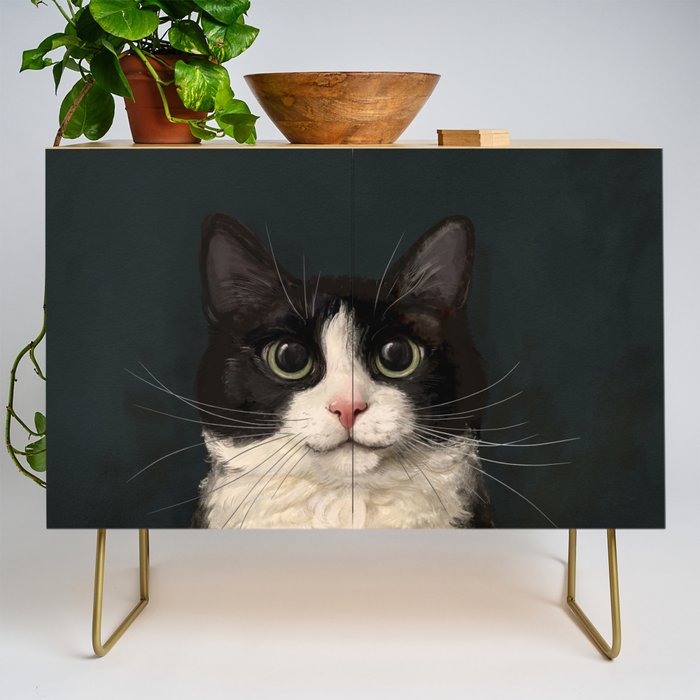 Tuxedo Cat Portrait Credenza Gallery Image 1