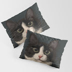 Tuxedo Cat Portrait Pillow Sham Gallery Image 3