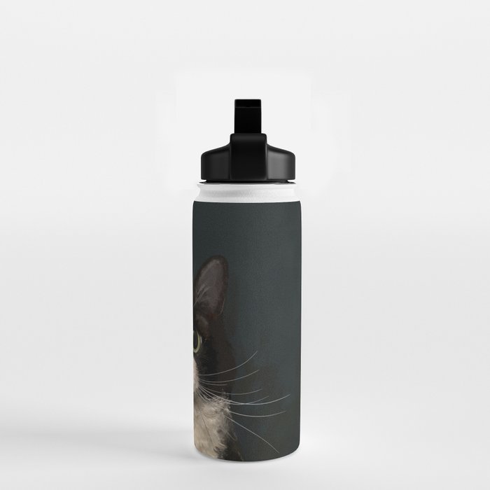 Tuxedo Cat Portrait Water Bottle Gallery Image 2