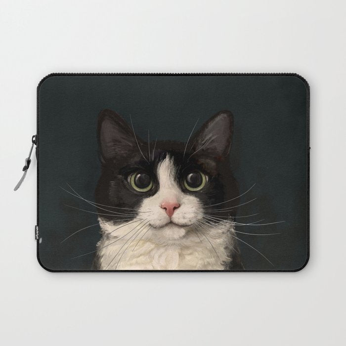 Tuxedo Cat Portrait Laptop Sleeve Gallery Image 1