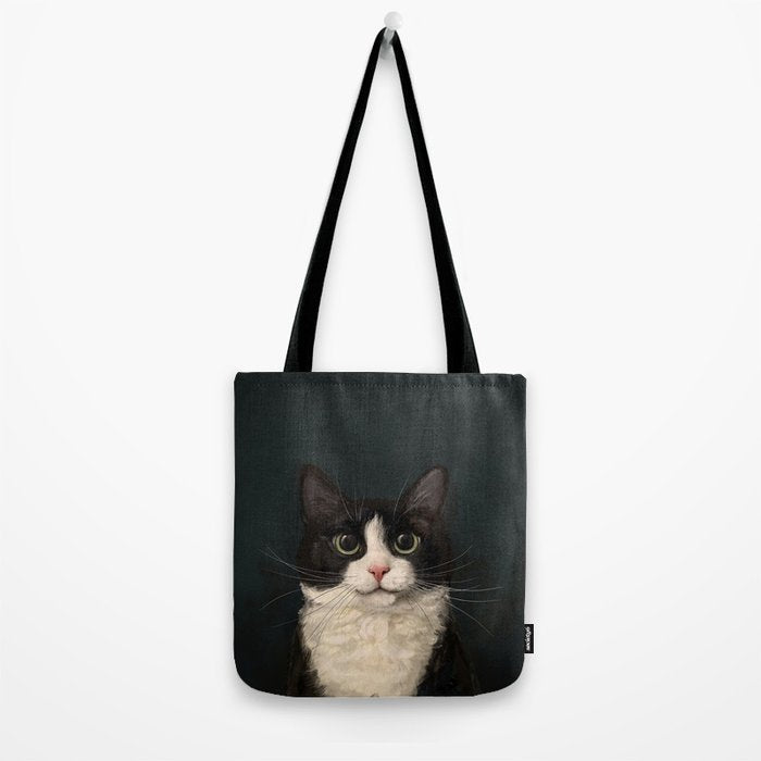 Tuxedo Cat Portrait Tote Bag Gallery Image 2