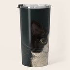Tuxedo Cat Portrait Travel Mug Gallery Image 3