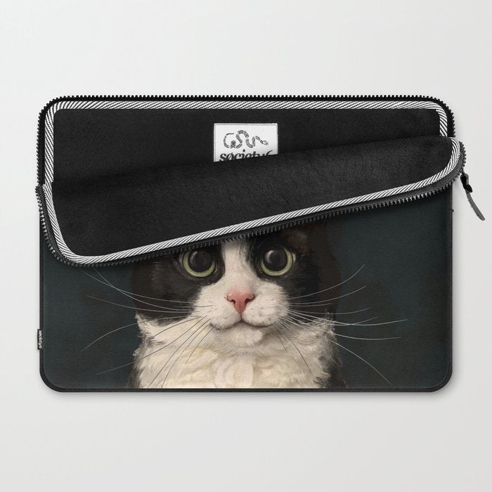 Tuxedo Cat Portrait Laptop Sleeve Gallery Image 2