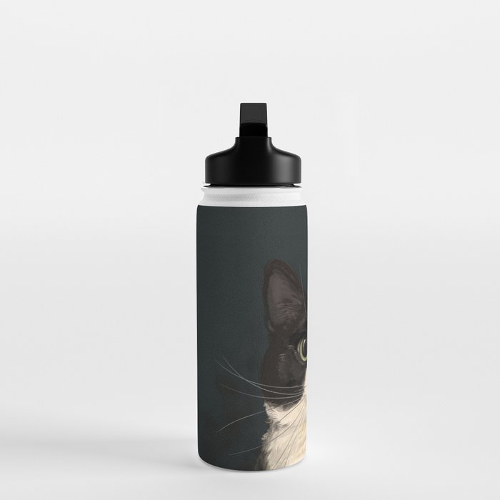 Tuxedo Cat Portrait Water Bottle Gallery Image 3