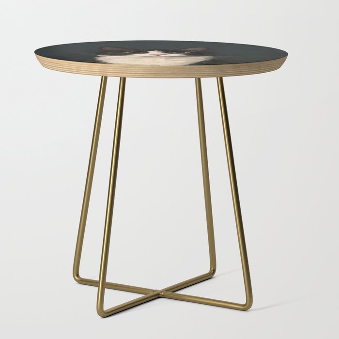 Tuxedo Cat Portrait Side Table Gallery Image 1