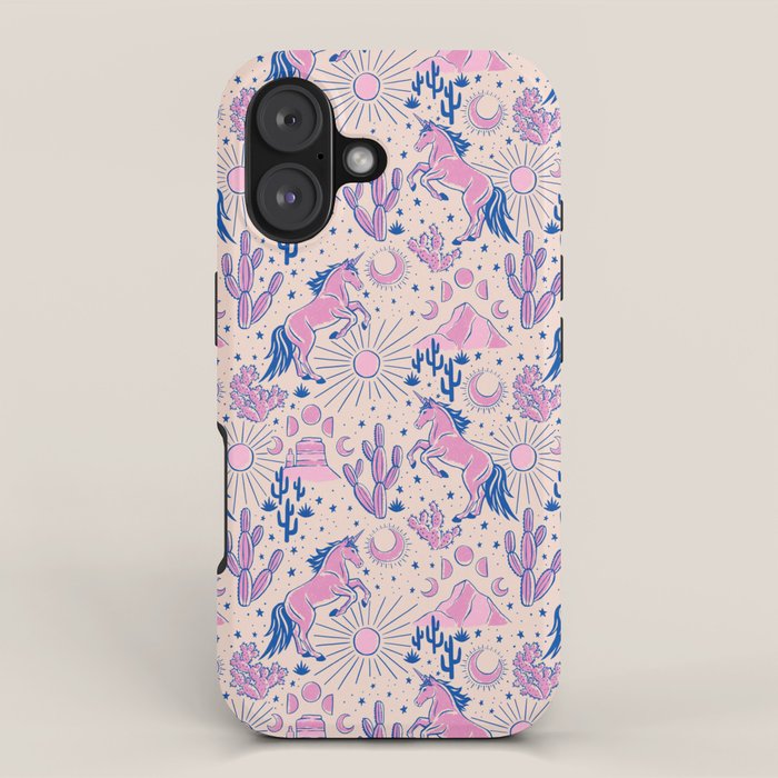 Desert Unicorn - pink and ultramarine  iPhone Case Gallery Image 1