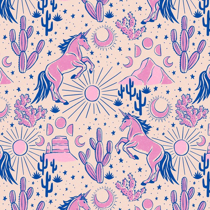 Desert Unicorn - pink and ultramarine  Coffee Mug Gallery Image 2