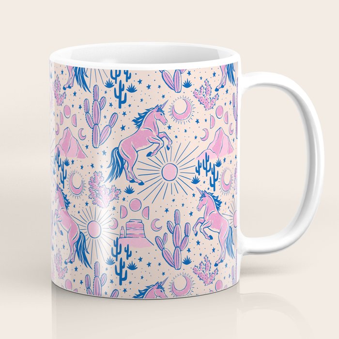 Desert Unicorn - pink and ultramarine  Coffee Mug Gallery Image 1