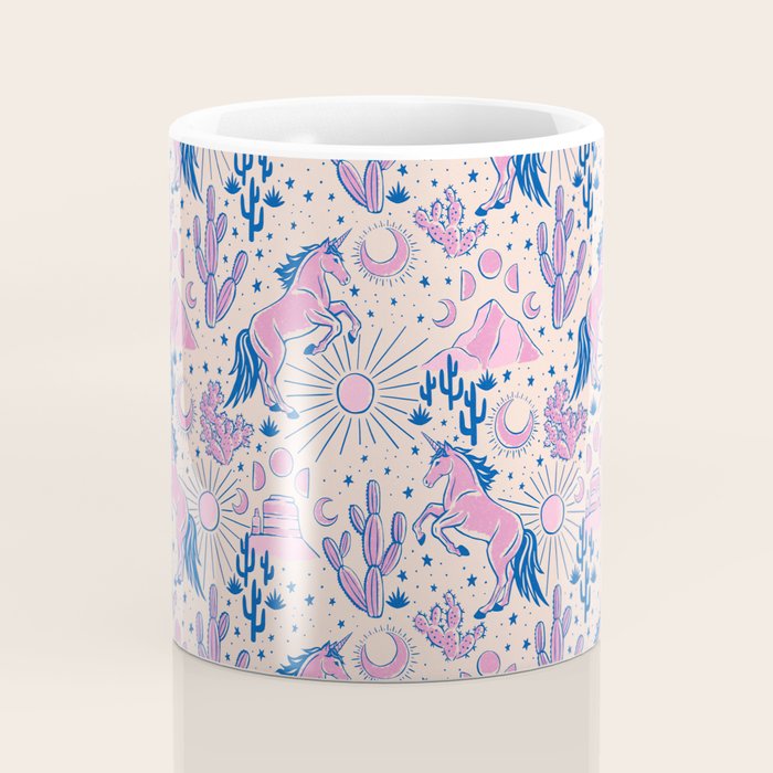 Desert Unicorn - pink and ultramarine  Coffee Mug Gallery Image 4