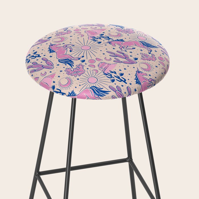 Desert Unicorn - pink and ultramarine  Stool Gallery Image 2