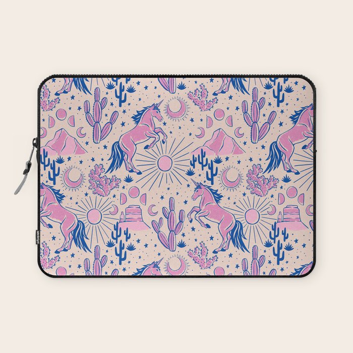 Desert Unicorn - pink and ultramarine  Laptop Sleeve Gallery Image 1