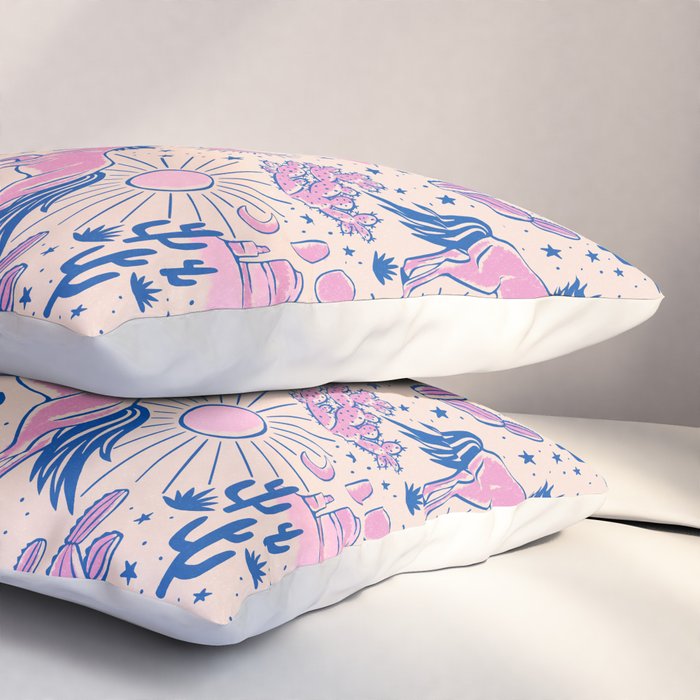 Desert Unicorn - pink and ultramarine  Pillow Sham Gallery Image 3