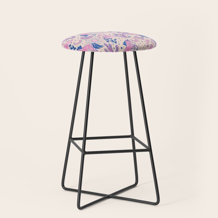 Desert Unicorn - pink and ultramarine  Stool Gallery Image 1