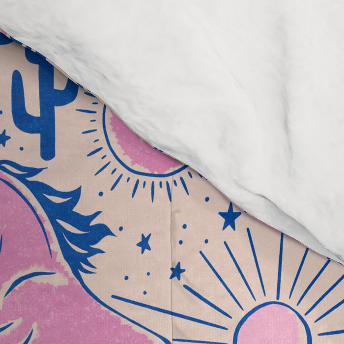 Desert Unicorn - pink and ultramarine  Comforter Gallery Image 4