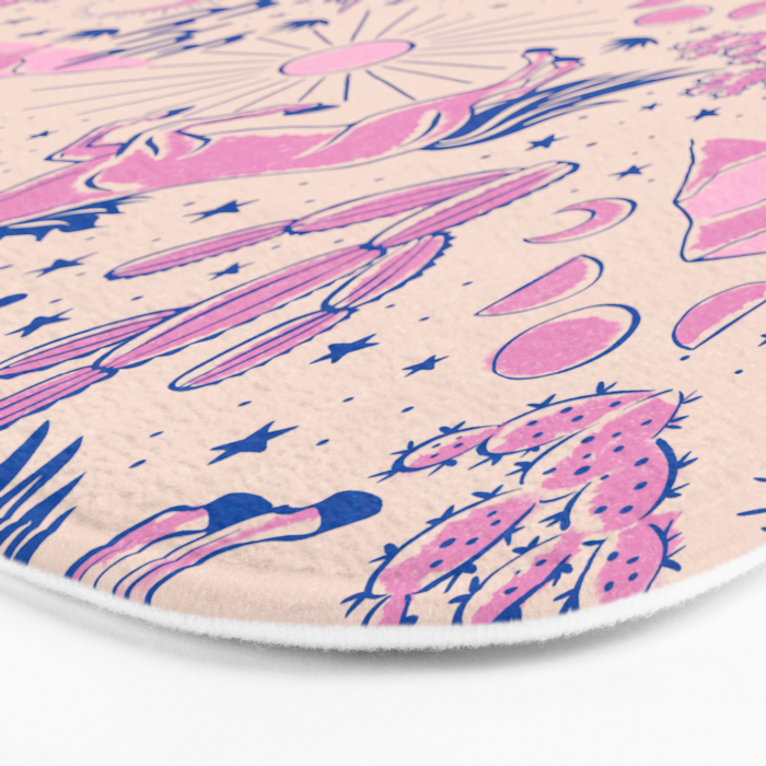 Desert Unicorn - pink and ultramarine  Bath Mat Gallery Image 3