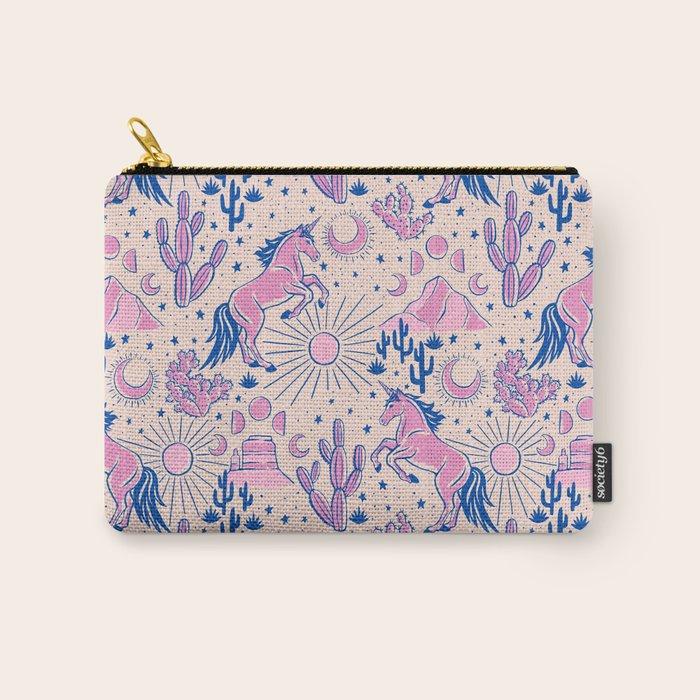 Desert Unicorn - pink and ultramarine  Carry All Pouch Gallery Image 1