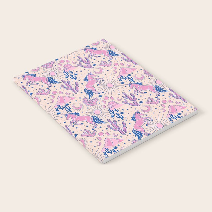 Desert Unicorn - pink and ultramarine  Notebook Gallery Image 1