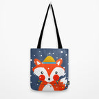 Cute christmas fox in the snow Tote Bag Gallery Image 2