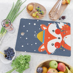 Cute christmas fox in the snow Cutting Board Gallery Image 2