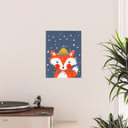 Cute christmas fox in the snow Poster Gallery Image 2