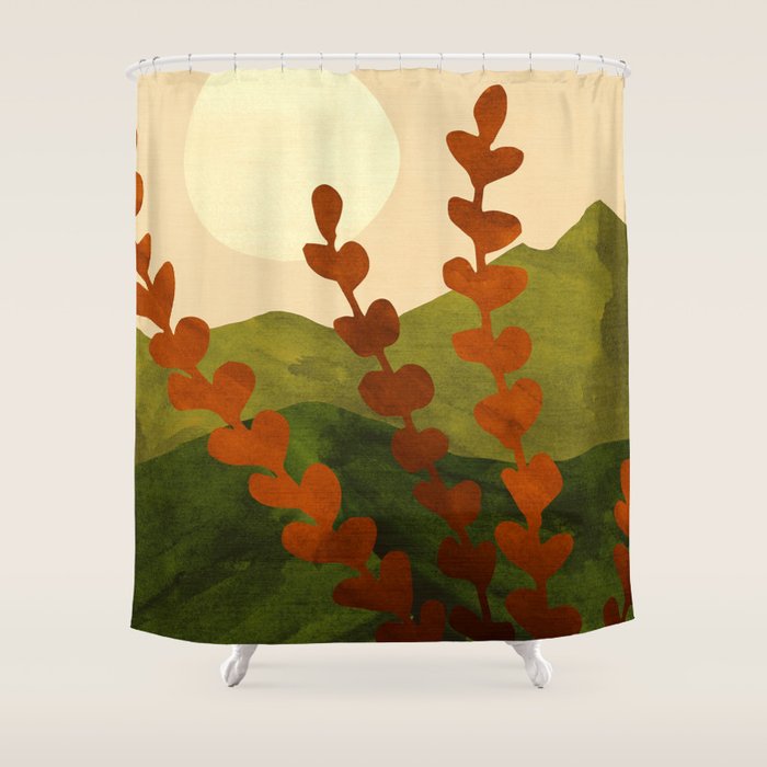 Oahu Morning Impressionist Landscape Painting Shower Curtain Gallery Image 1