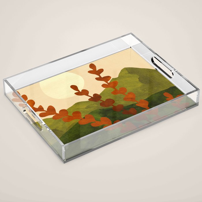 Oahu Morning Impressionist Landscape Painting Acrylic Tray Gallery Image 1