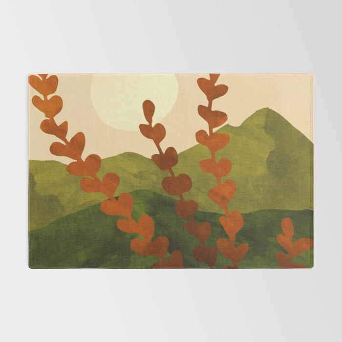 Oahu Morning Impressionist Landscape Painting Rug Gallery Image 2